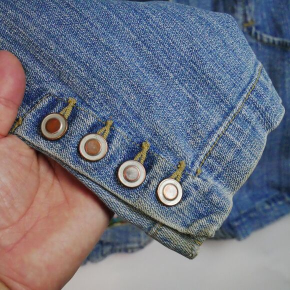 ST JOHNS BAY Womens Size 1X Denim Stretch Button Mid-Length Jacket Embroidered - Picture 5 of 15